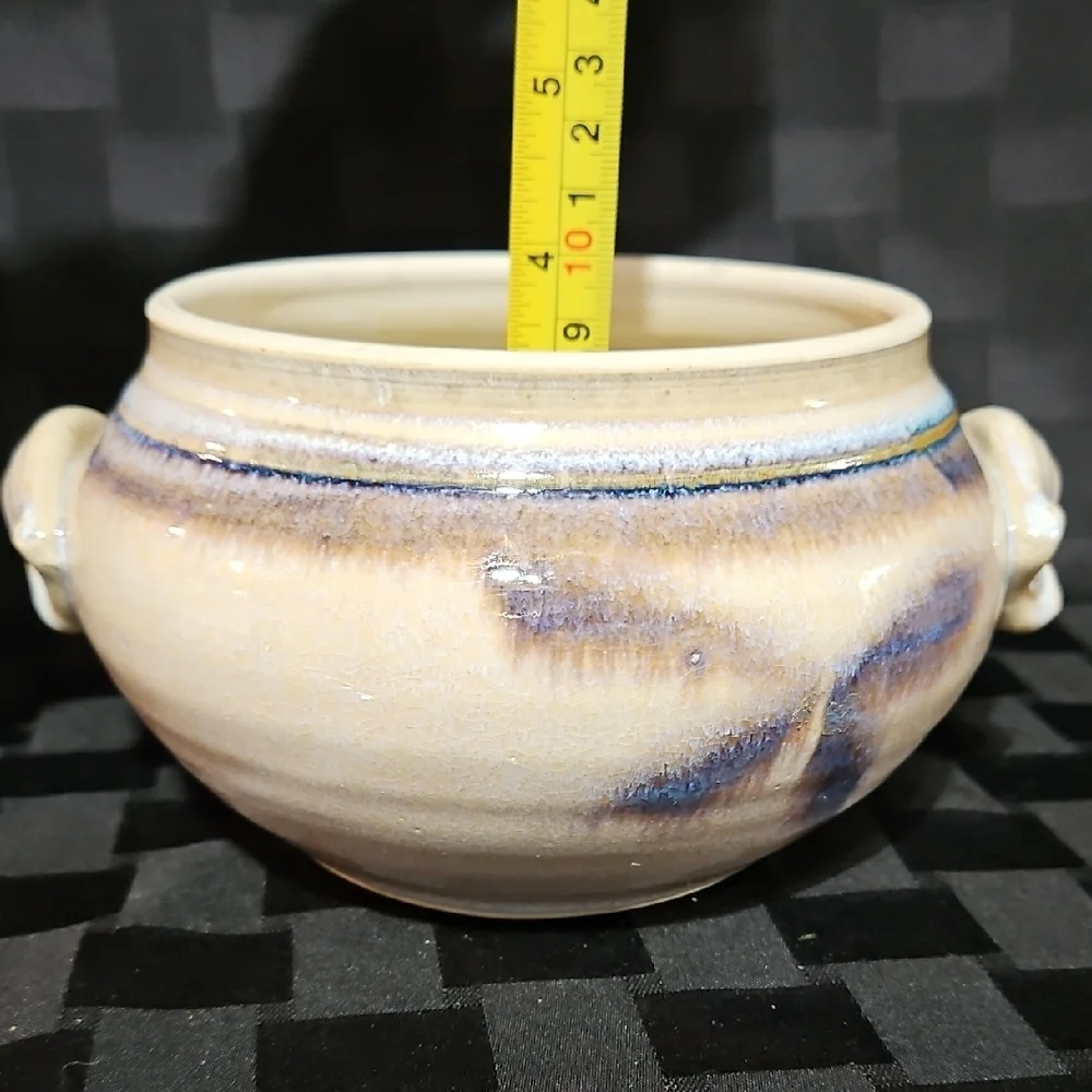 Randy Pearsall Signed Art Pottery Lidded Casserole Dish, Maple Leaf Stoneware